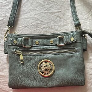 Stylish Gray Leather Crossbody Bag